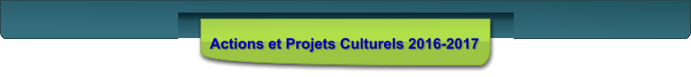 Actions et Projets Culturels 2016-2017